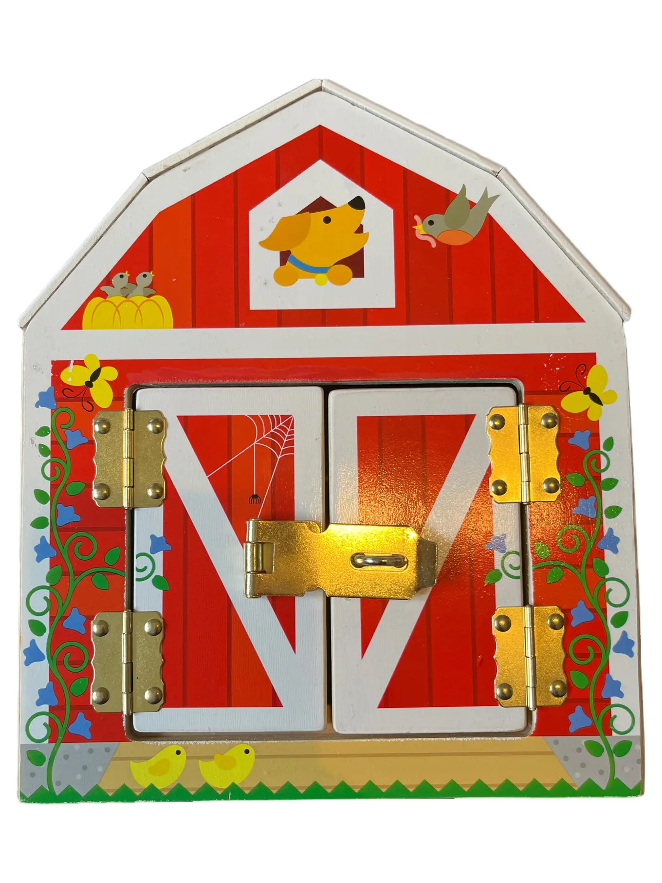 MELISSA & DOUG Holzscheune Bauernhof Spielzeug Kinder Bauset Rot