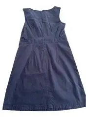 Vorschaubild 3 von Damen Businesskleid Trägerkleid Gr. 42 Blau Ärmellos Baumwolle