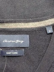 Vorschaubild 3 von Pullover Herren Gr. 46/S Blau V-Ausschnitt Wolle Basic Klassisch