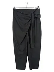 Vorschaubild 1 von Damen Stoffhose Elegant Schwarz L/40 Business Schleife Raffung