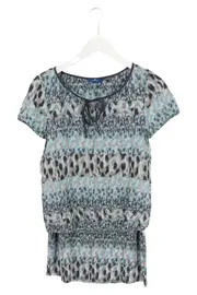 Vorschaubild 2 von Damen Top Gr. 34/XS Mehrfarbig Tierdruck Kurzarm Viskose