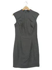 Vorschaubild 1 von BENETTON Freizeitkleid Damen Grau Gr. 36/S Midikleid Ärmellos Uni