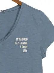 Vorschaubild 2 von Damen T-Shirt Gr. 38/M Blau Casual Schriftzug