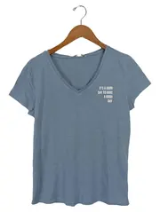 Vorschaubild 1 von Damen T-Shirt Gr. 38/M Blau Casual Schriftzug