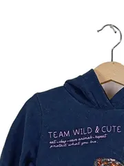 Vorschaubild 5 von Mädchen Kapuzenpullover Tiermotiv Pailletten Schriftzug Blau Gr. 110