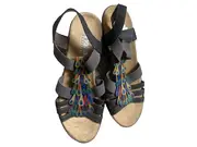 Vorschaubild 2 von Sandalen Damen 37 Grün Komfortabel Pfauenfeder Design