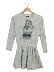 Vorschaubild 1 von Mädchen Kleid Eule Sweatkleid Grau Gr. 146 10/11J Baumwolle