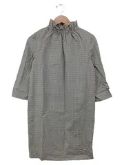 Vorschaubild 1 von Damen Hemdblusenkleid Kariert Rüschen Minikleid Mehrfarbig Gr. 34 XS