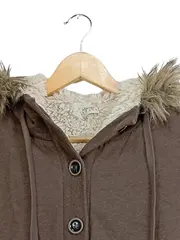 Vorschaubild 5 von Damen Felljacke Kapuze Teddyfell Braun Gr. 40/L Freizeit