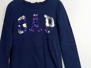 Vorschaubild 3 von Kinder Langarmshirt Blau Gr. 140 mit Pailletten-Logo Casual