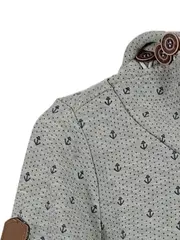 Vorschaubild 4 von Damen Kapuzenpullover Grau Grafik Muster Gr. 38 M Freizeit Casual