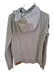 Vorschaubild 2 von Damen Kapuzenpullover Grau Grafik Muster Gr. 38 M Freizeit Casual