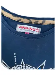 Vorschaubild 5 von Kinder Langarmshirt Blau Leoparden-Print Gr. 128 Baumwolle