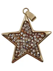 Vorschaubild 1 von Kettenanhänger Stern Gold Strass Stahl Damen Glamourös