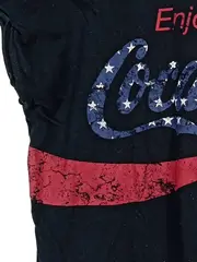 Vorschaubild 3 von T-Shirt Damen Gr. 36/S Schwarz USA Flagge Logo Print Vintage Look