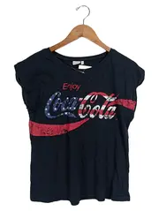 Vorschaubild 1 von T-Shirt Damen Gr. 36/S Schwarz USA Flagge Logo Print Vintage Look