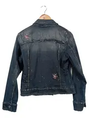 Vorschaubild 2 von BLUE FIRE CO. Damen Jeansjacke Gr. 42 Dunkelblau Stickerei Vintage Denim Jacke