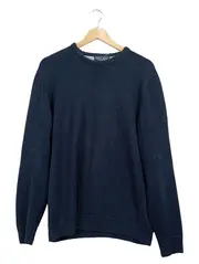 Vorschaubild 1 von Sport Pullover Herren Gr. L Navy Blau Baumwolle Strickpullover