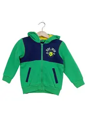 Vorschaubild 1 von Kinder Kapuzenjacke Sweatjacke Gr. 80 Grün Blau Reißverschluss