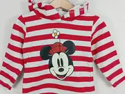 Vorschaubild 2 von Kinder Kapuzenpullover Gr. 92 Minnie Maus Motiv rot gestreift