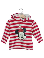 Vorschaubild 1 von Kinder Kapuzenpullover Gr. 92 Minnie Maus Motiv rot gestreift