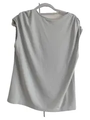 Vorschaubild 3 von Damen Bluse Kurzarm Uni Grün Gr. 38/M Freizeit Casual