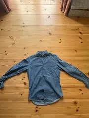 Vorschaubild 2 von Herren Freizeithemd Baumwolle Langarm Uni Blau Gr. 46/S
