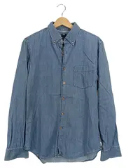 Vorschaubild 1 von Herren Freizeithemd Baumwolle Langarm Uni Blau Gr. 46/S