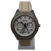 Vorschaubild 1 von Stella Damenuhr Beige Silikon Armband Strass Chronograph Elegant