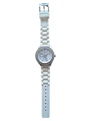 Vorschaubild 3 von Stella Damenuhr Beige Silikon Armband Strass Chronograph Elegant