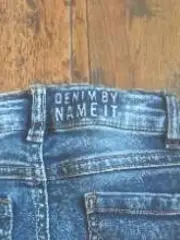 Vorschaubild 3 von Baby Jeans Hose Gr. 62 Blau Denim Streifen Mädchen