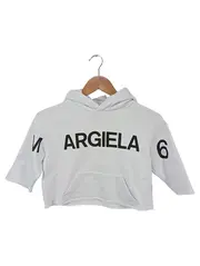 Vorschaubild 1 von MAISON MARTIN MARGIELA Kinder Kapuzenpullover Gr. 116 Weiß Cropped Logo-Print