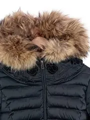 Vorschaubild 2 von Damen Steppjacke Daunenjacke Pelzkragen Schwarz Gr. 36/S Casual Outdoor