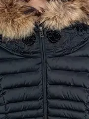 Vorschaubild 3 von Damen Steppjacke Daunenjacke Pelzkragen Schwarz Gr. 36/S Casual Outdoor