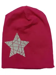 Vorschaubild 1 von Kinder Mütze mit Stern Pink Gr. 46x47 Casual Beanie