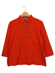 Vorschaubild 1 von Damen Poloshirt Orange Gr. 44/XXL Casual 3/4-Arm Baumwolle