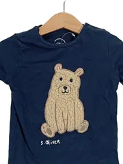 Vorschaubild 2 von Langarmshirt Bär Applikation Blau Gr. 110 Baumwolle Kinder