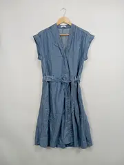 Vorschaubild 2 von Damen Jeanskleid Gr. 36 S Blau Casual Lyocell Midikleid