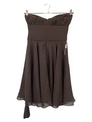 Vorschaubild 2 von Damen Cocktailkleid Gr. 38/M Braun Elegant Ärmellos Festlich