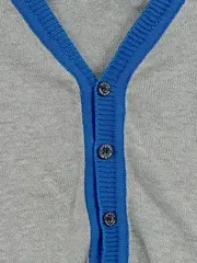 Vorschaubild 5 von Baby Strickjacke Gr. 92 Grau Blau Baumwolle Cardigan