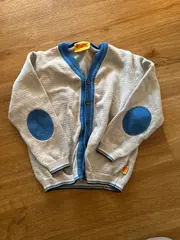Vorschaubild 3 von Baby Strickjacke Gr. 92 Grau Blau Baumwolle Cardigan