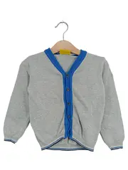 Vorschaubild 1 von Baby Strickjacke Gr. 92 Grau Blau Baumwolle Cardigan