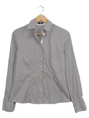 Vorschaubild 1 von Damen Hemdbluse Langarm gestreift Gr. 36/S Business Braun Baumwolle