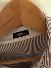 Vorschaubild 5 von Damen Hemdbluse Langarm gestreift Gr. 36/S Business Braun Baumwolle