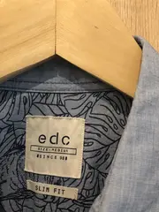 Vorschaubild 5 von EDC Herren Business Hemd Langarm Blau Gr. 48/M Baumwolle