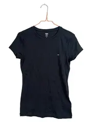 Vorschaubild 1 von Damen T-Shirt Schwarz Basic Gr. S Baumwolle Logo
