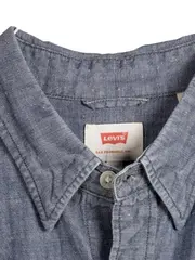 Vorschaubild 5 von Levis Herren Freizeithemd Blau Gr. M Leinen Kurzarm Casual