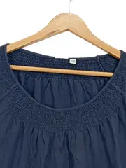 Vorschaubild 2 von Damen Langarmshirt Gr. 38/M Blau Casual Baumwolle