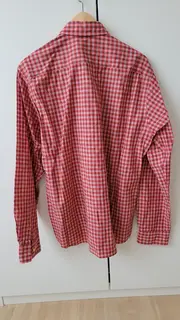 Vorschaubild 2 von Freizeithemd Herren L Kariert Rot Baumwolle Casual