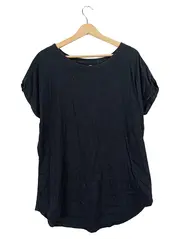 Vorschaubild 1 von Damen T-Shirt Schwarz Gr. 46/3XL Basic Kurzarm Freizeit Casual